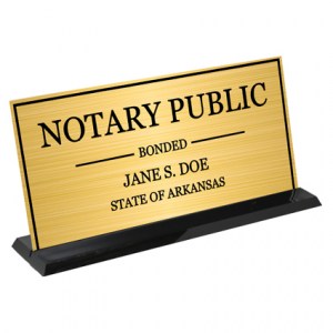 Arkansas Notary Display Sign (Gold)