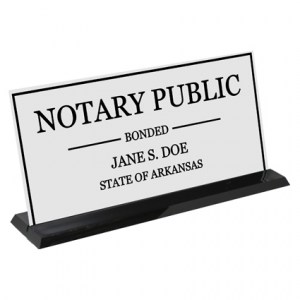 Arkansas Notary Display Sign (White)